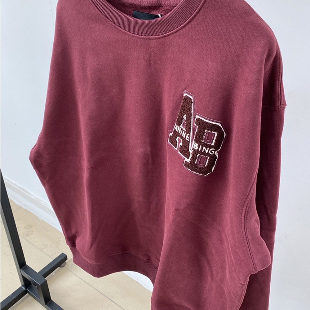 Anine Bing Maroon Logo Sweatshirt - Picture 2 of 8